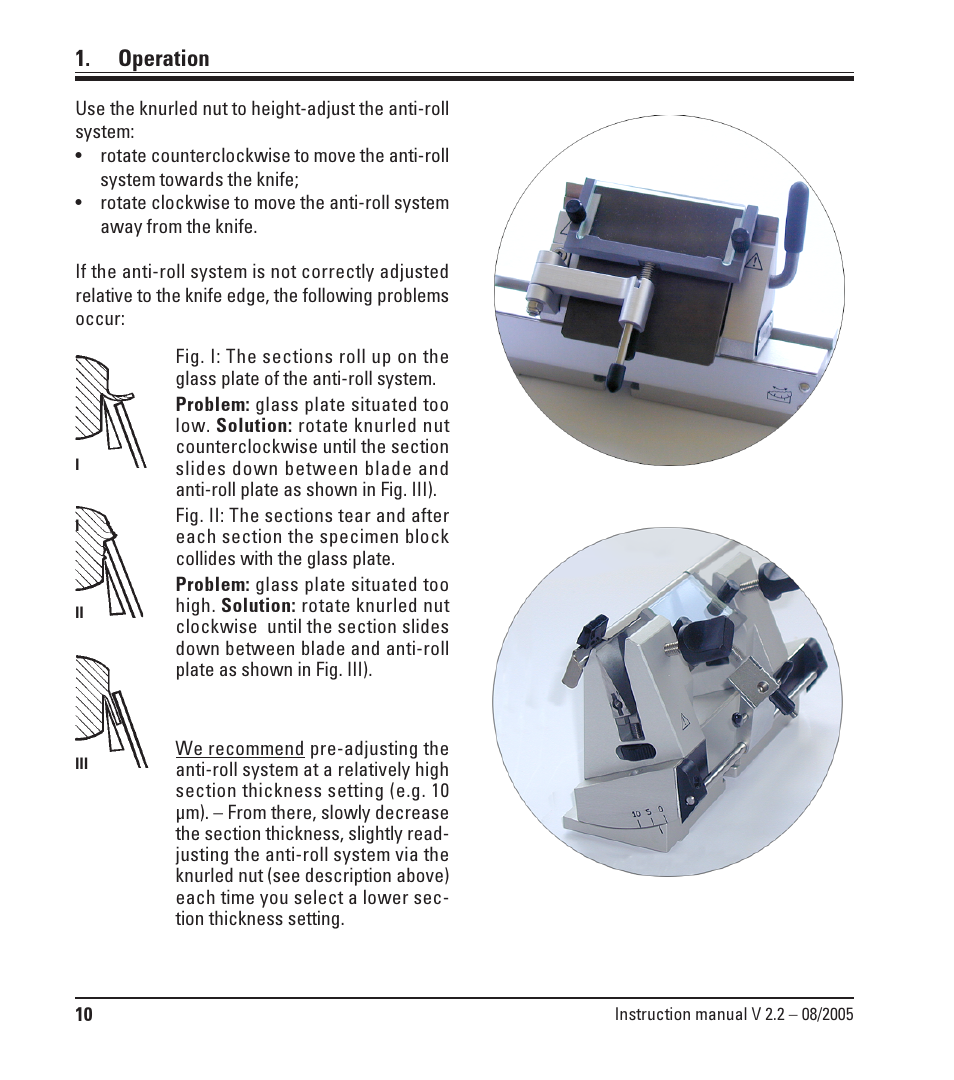 Operation | Leica Biosystems CN Knife holder User Manual | Page 10 / 14