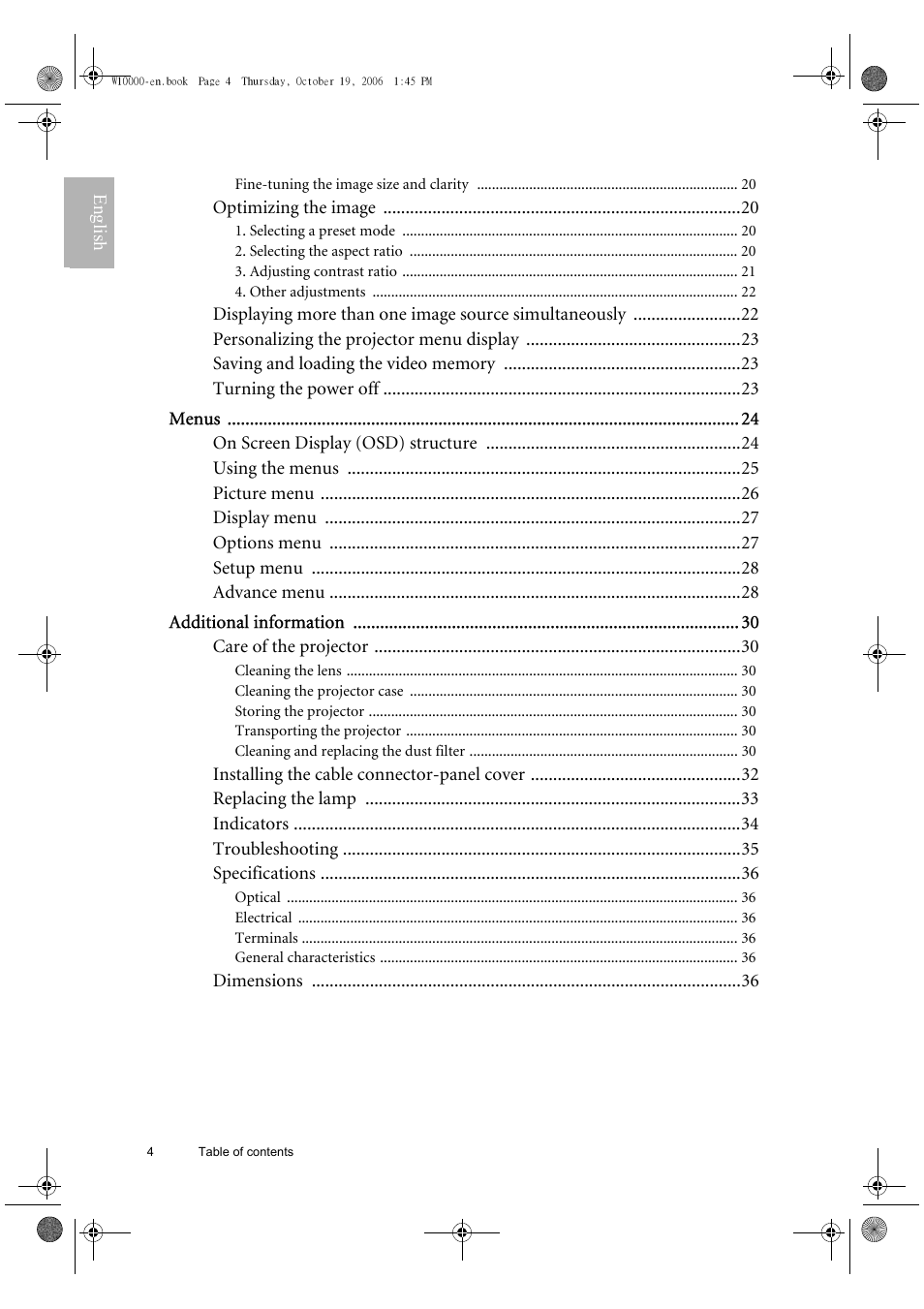 BenQ W10000/W9000 User Manual | Page 4 / 36