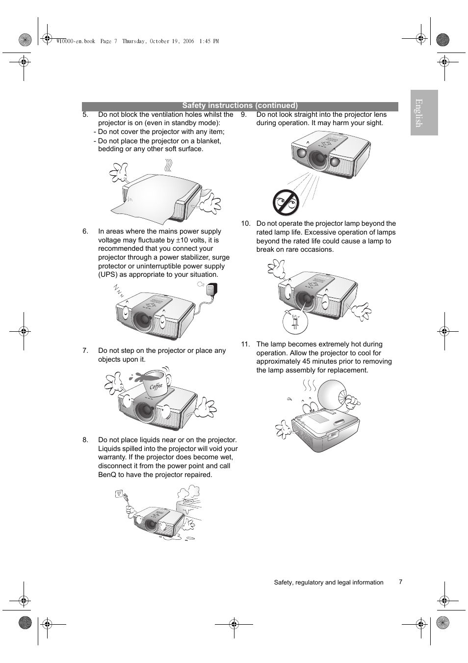 English | BenQ W10000/W9000 User Manual | Page 7 / 36