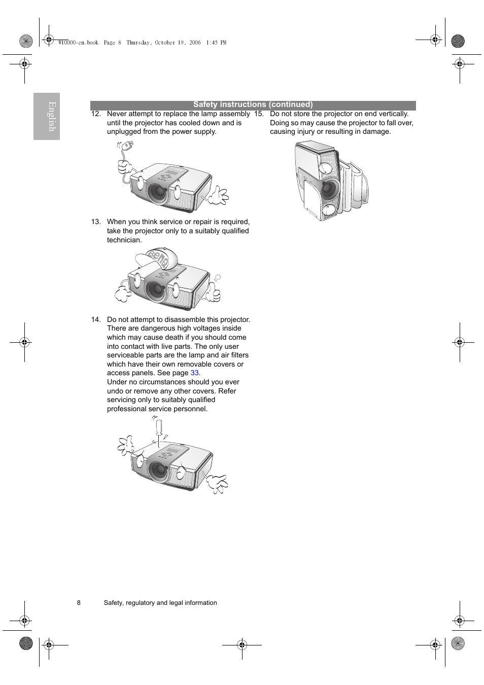 English | BenQ W10000/W9000 User Manual | Page 8 / 36