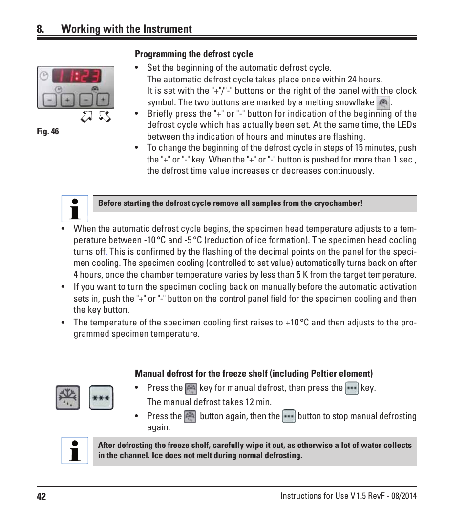 Working with the instrument | Leica Biosystems CM1950 User Manual | Page 42 / 78