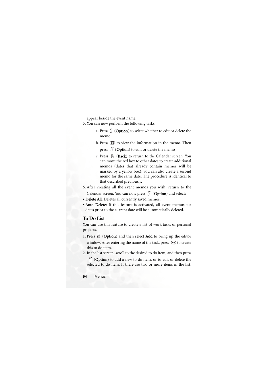 To do list | BenQ S660C User Manual | Page 108 / 174