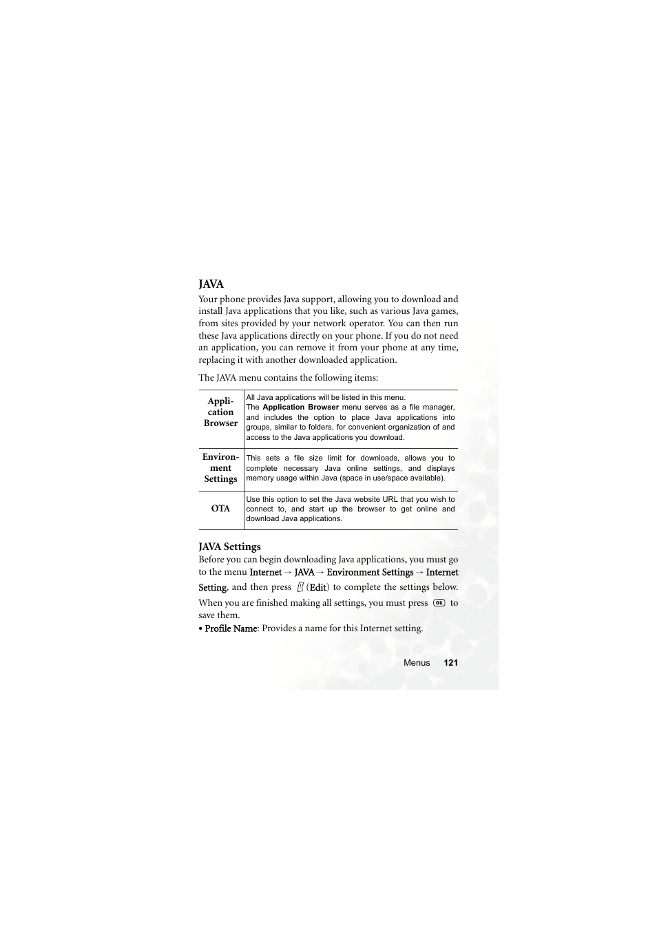 Java | BenQ S660C User Manual | Page 135 / 174