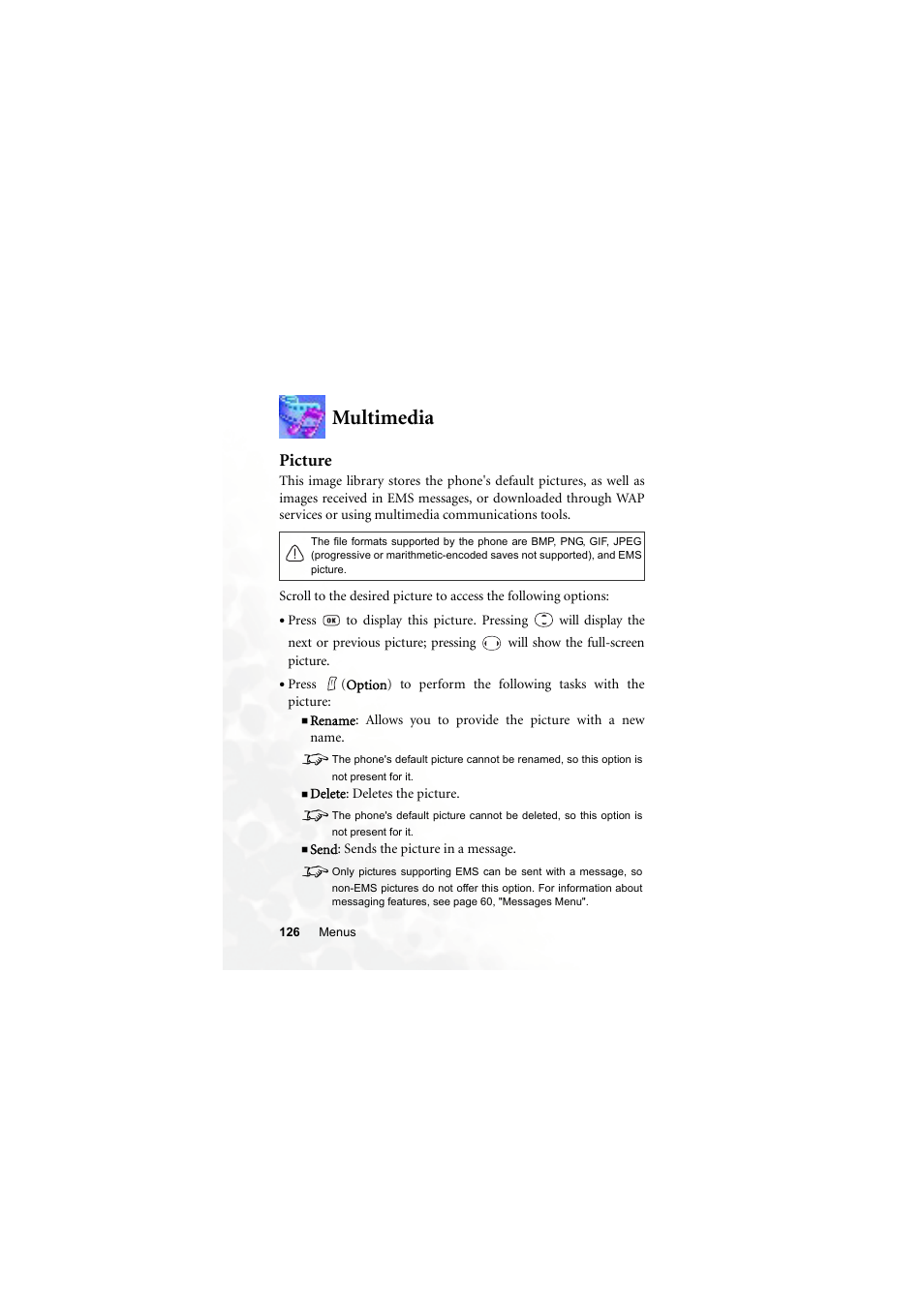 Multimedia, Picture | BenQ S660C User Manual | Page 140 / 174