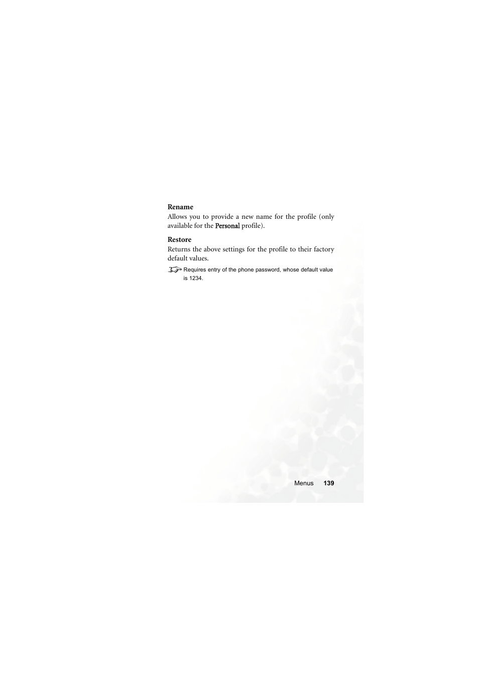 Rename, Restore | BenQ S660C User Manual | Page 153 / 174