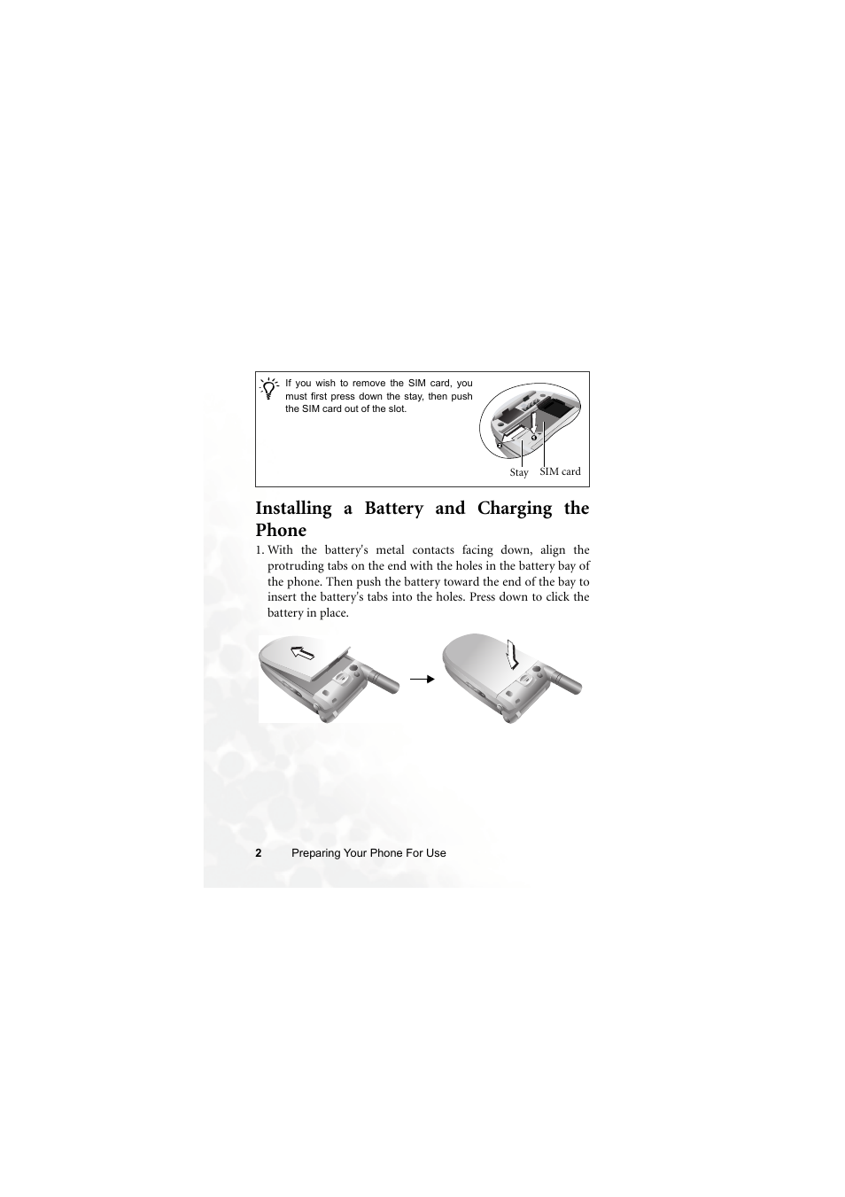 Installing a battery and charging the phone | BenQ S660C User Manual | Page 16 / 174