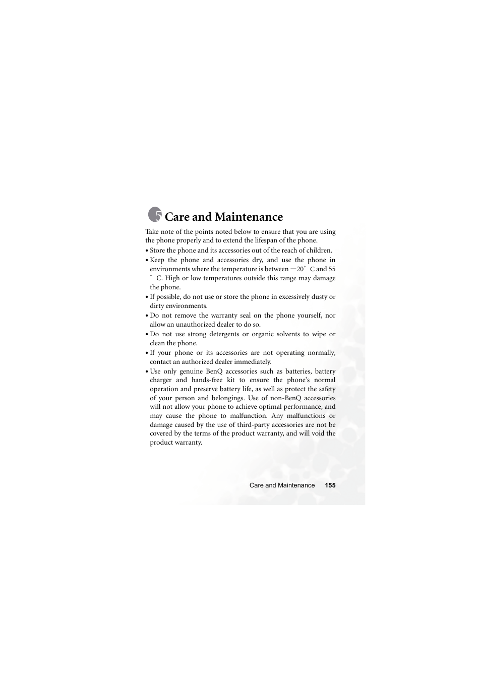 Care and maintenance | BenQ S660C User Manual | Page 169 / 174