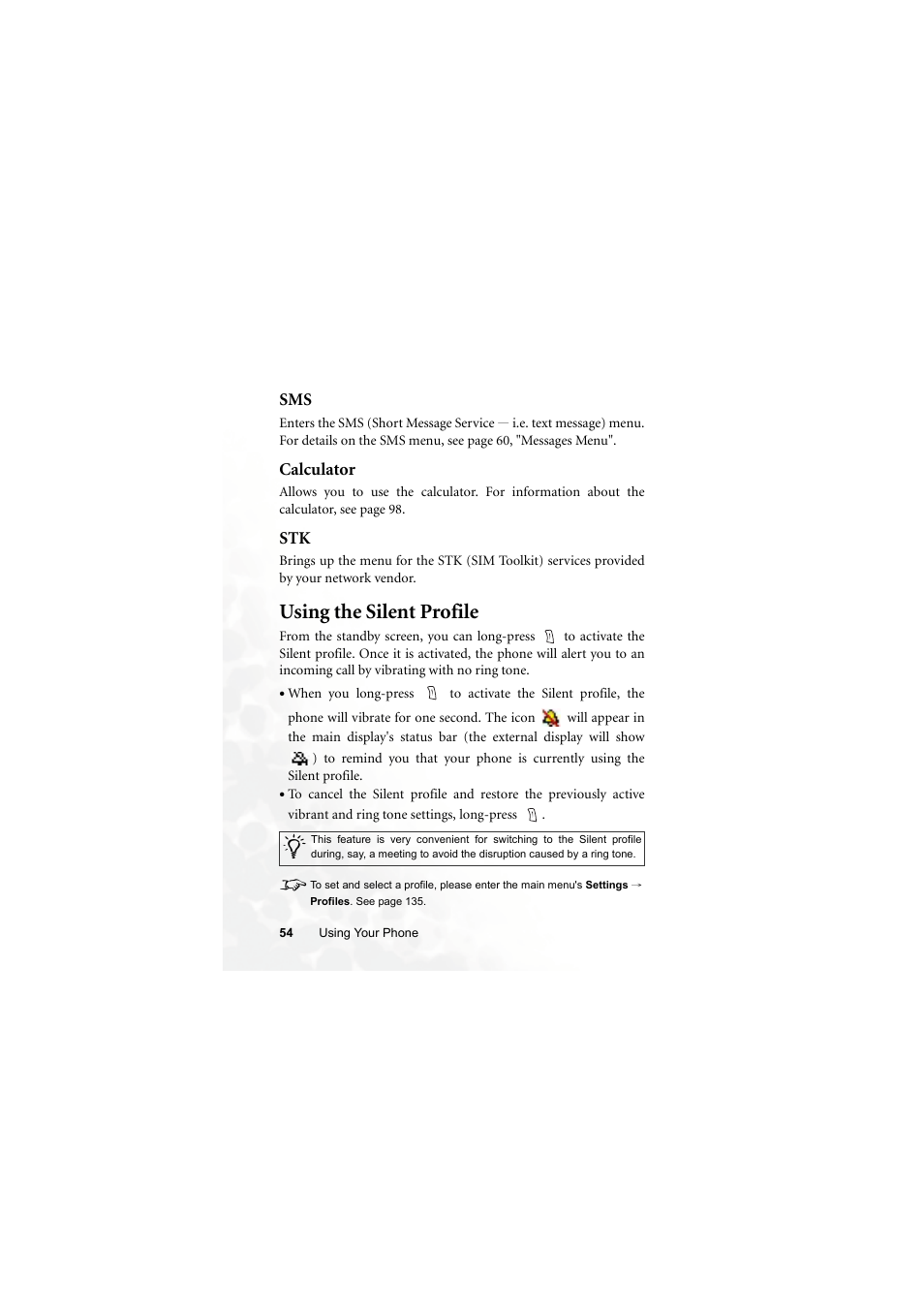 Using the silent profile | BenQ S660C User Manual | Page 68 / 174