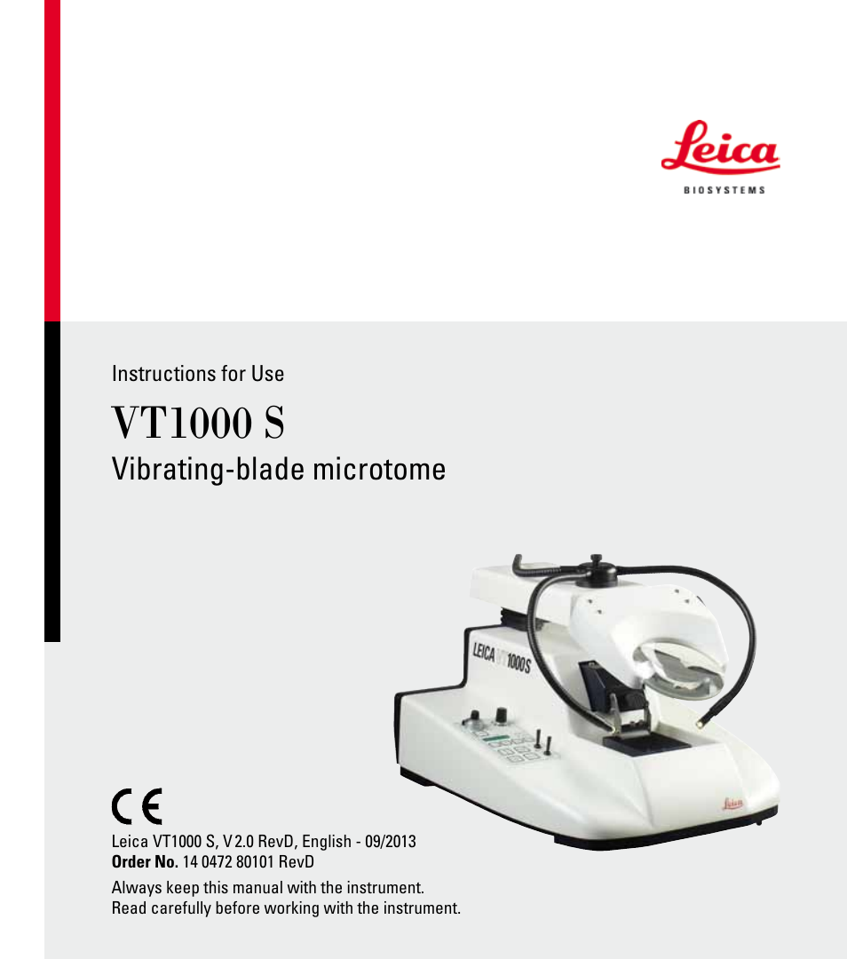 Leica Biosystems VT1000 S User Manual | 42 pages