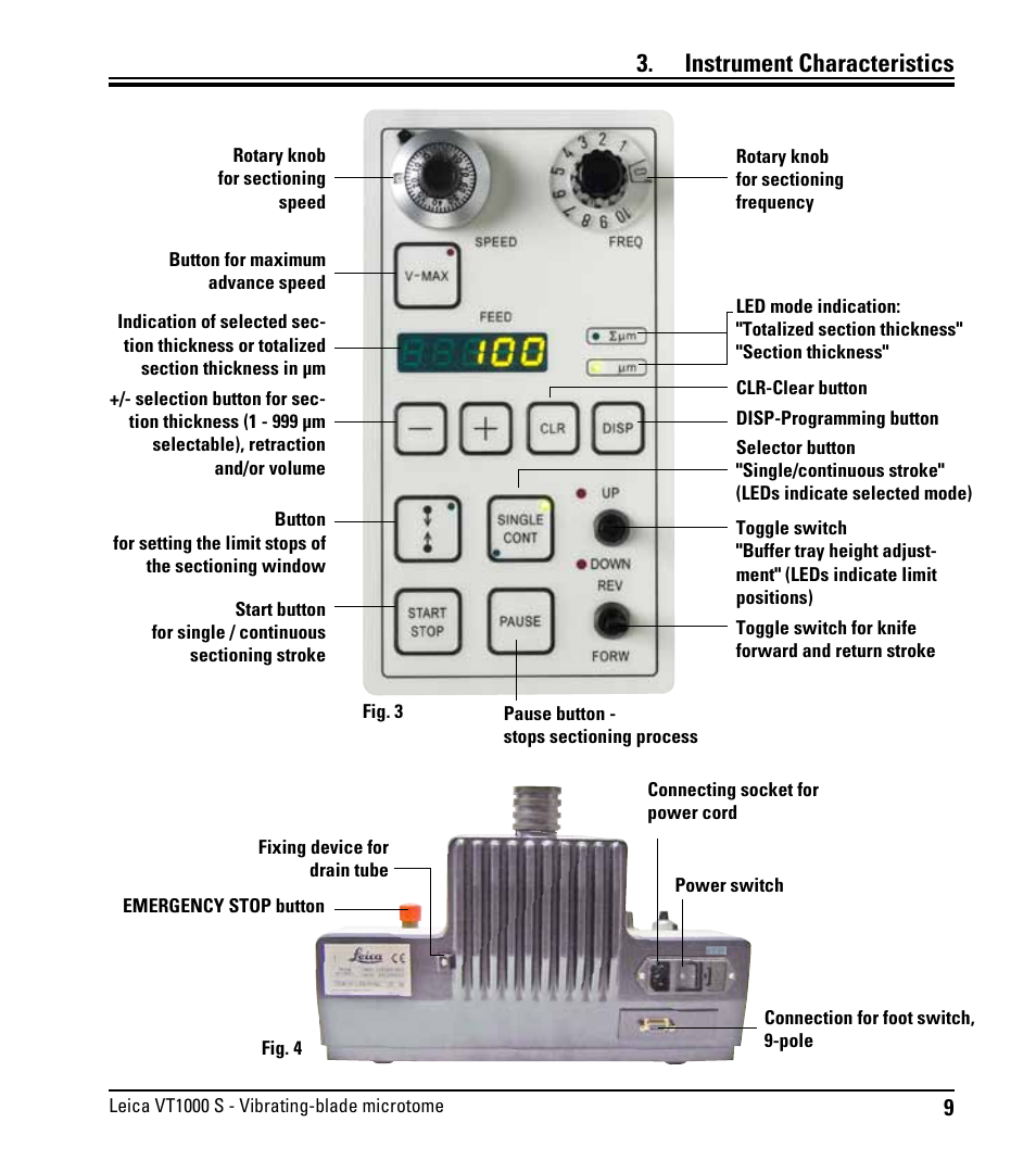 Instrument characteristics | Leica Biosystems VT1000 S User Manual | Page 11 / 42