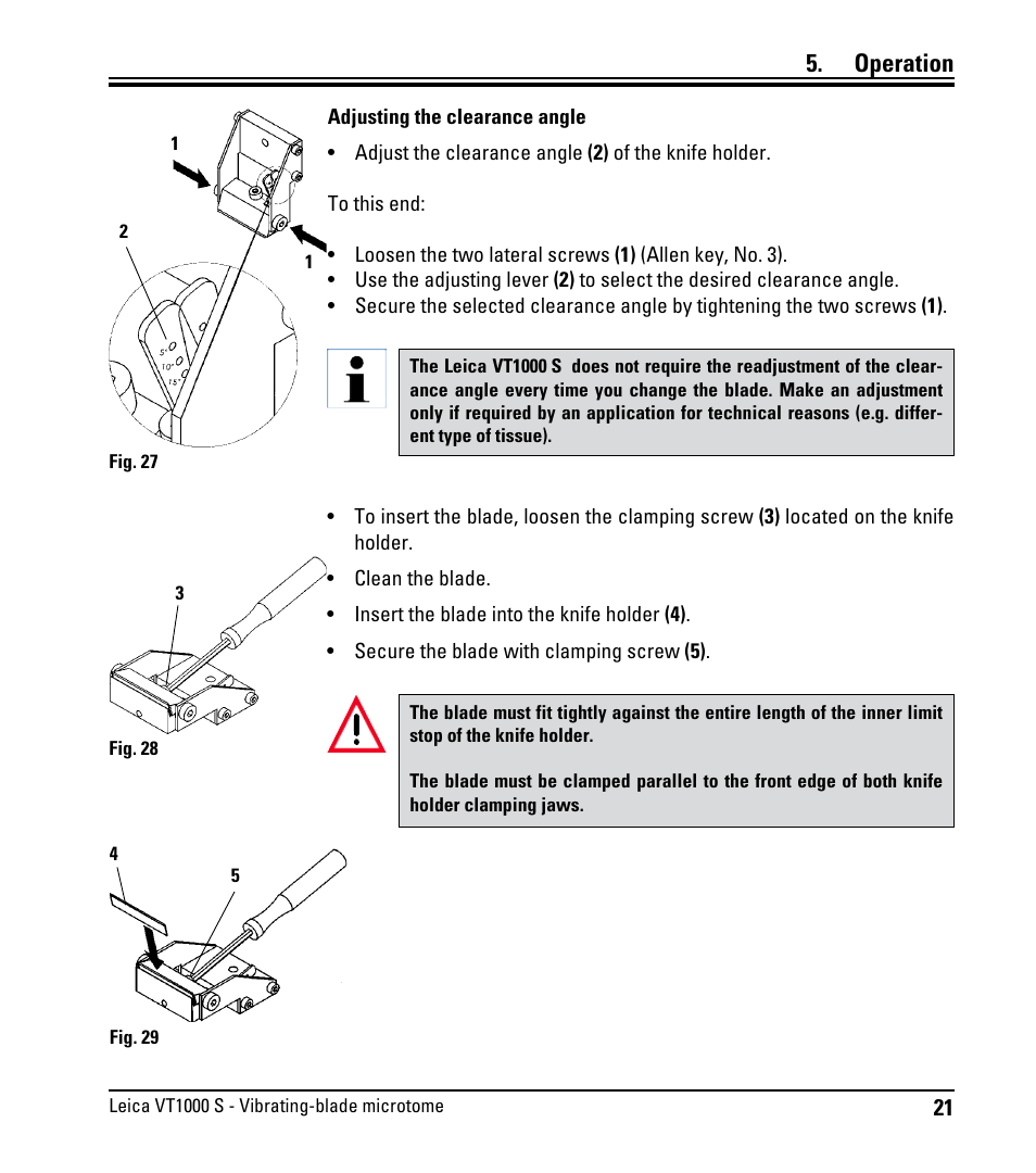 Operation | Leica Biosystems VT1000 S User Manual | Page 23 / 42