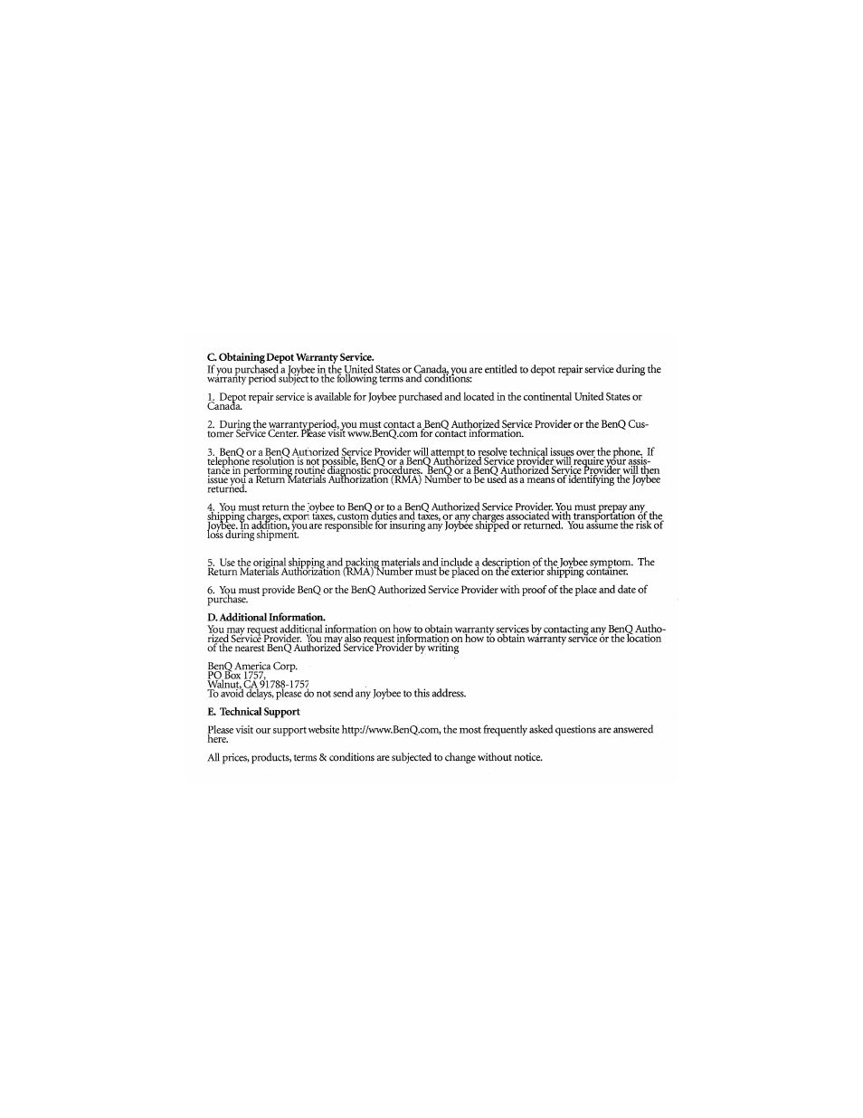BenQ Joybee 125 User Manual | Page 80 / 81