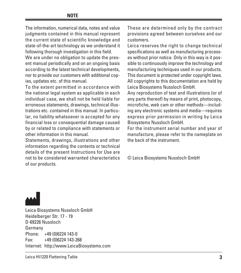 Leica Biosystems HI1220 User Manual | Page 3 / 18