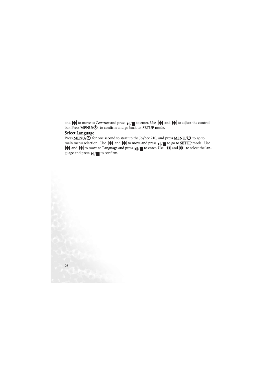 Select language | BenQ Joybee 210 User Manual | Page 32 / 40