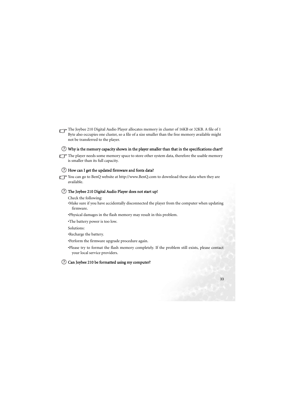 BenQ Joybee 210 User Manual | Page 39 / 40
