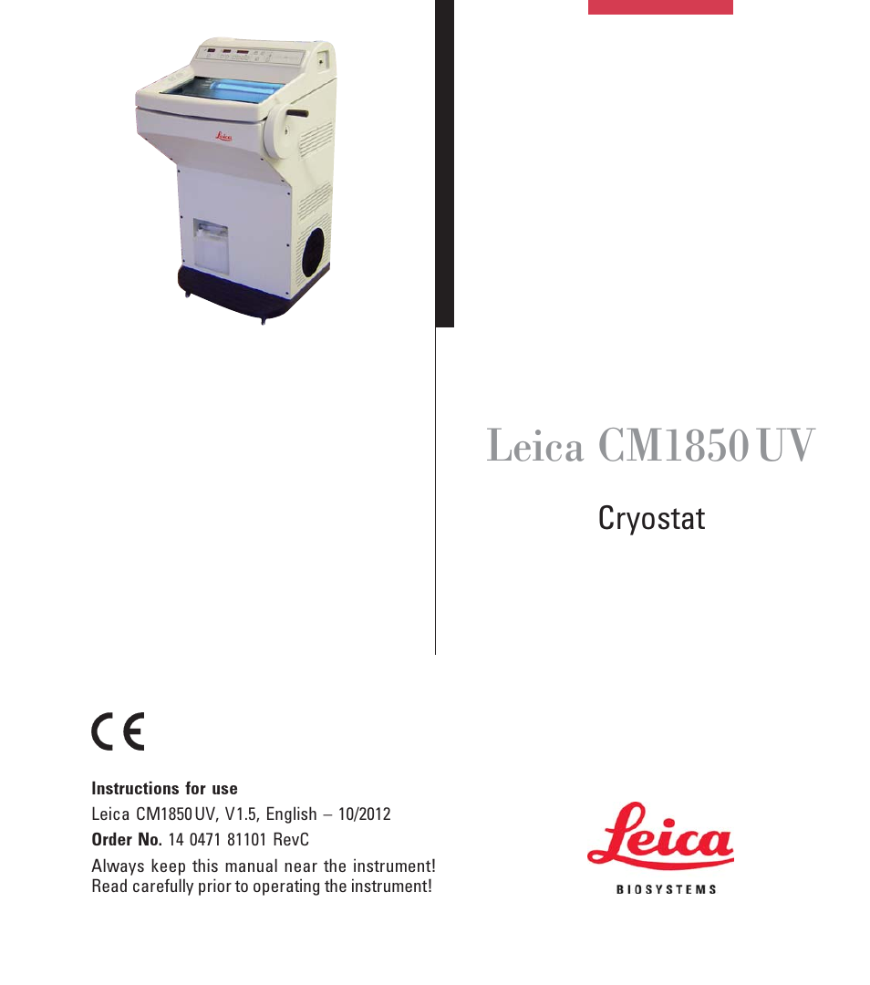 Leica Biosystems CM1850 UV User Manual | 56 pages