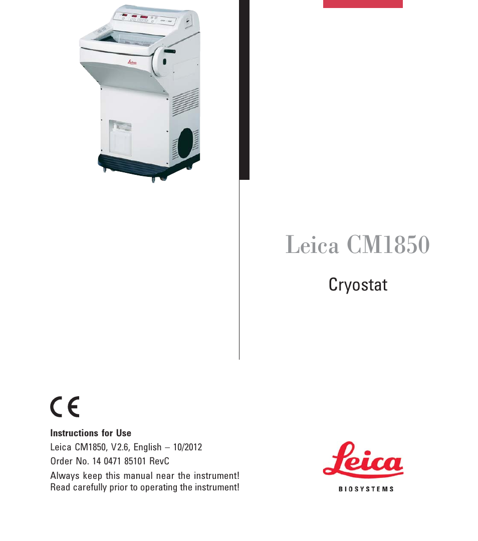 Leica Biosystems CM1850 UV User Manual | 54 pages