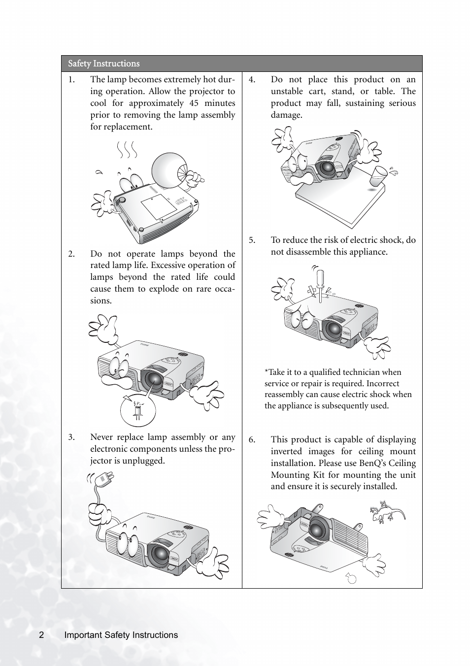 BenQ PB8120 User Manual | Page 6 / 38