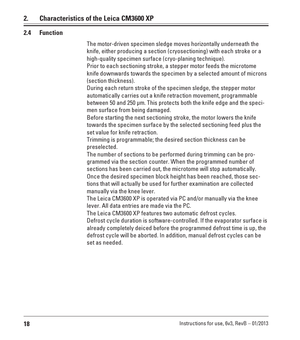 4 function | Leica Biosystems CM3600 XP User Manual | Page 18 / 114