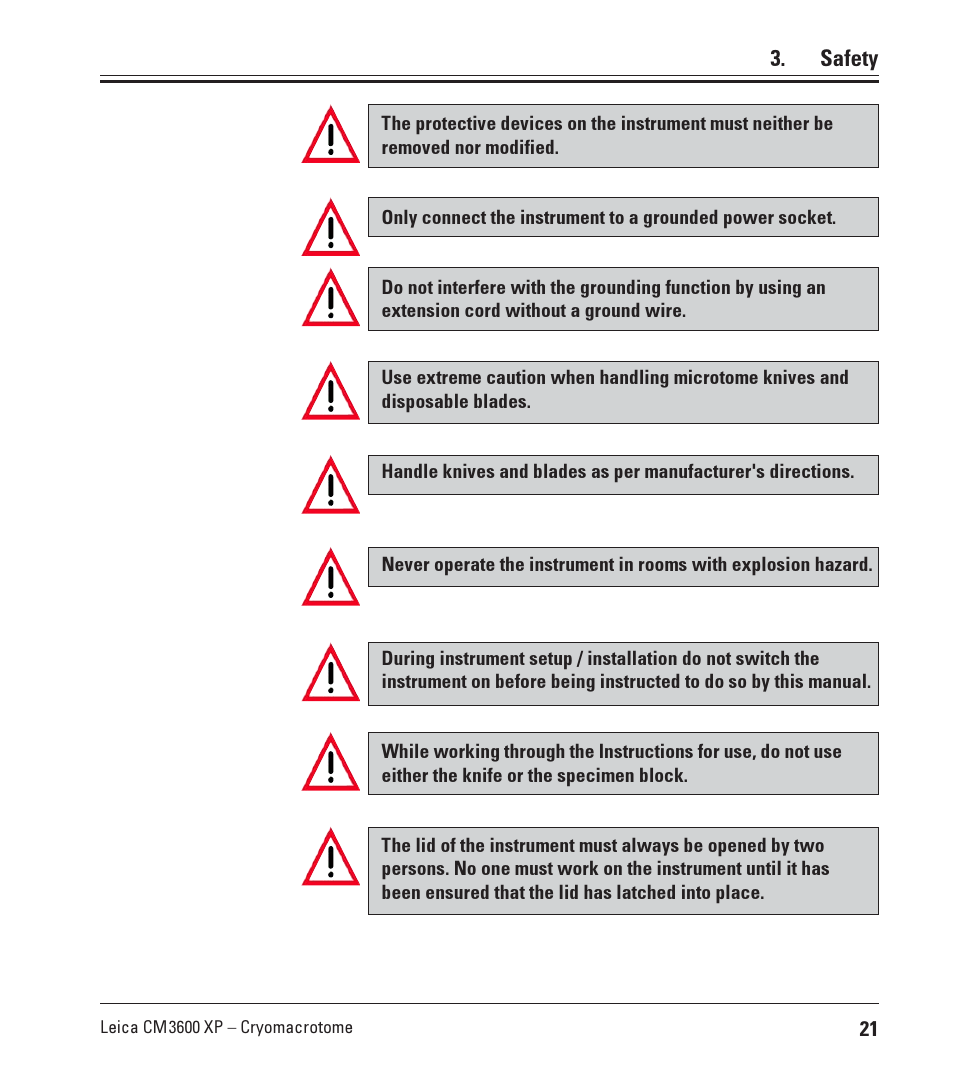 Leica Biosystems CM3600 XP User Manual | Page 21 / 114