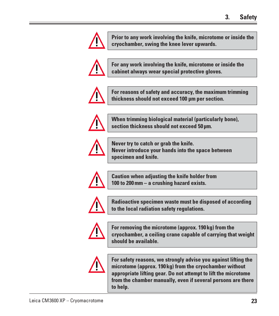 Leica Biosystems CM3600 XP User Manual | Page 23 / 114