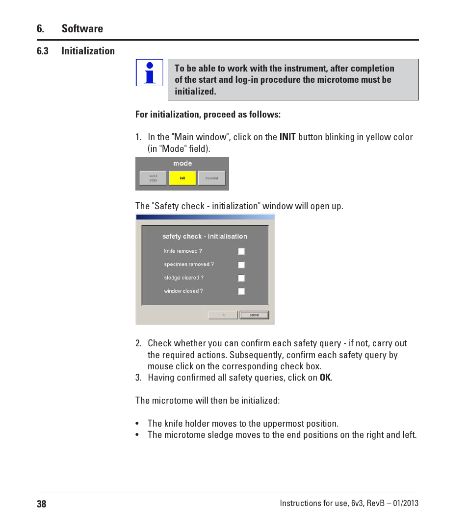 3 initialization | Leica Biosystems CM3600 XP User Manual | Page 38 / 114