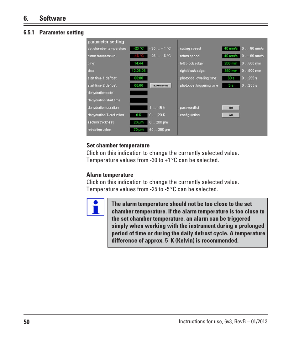 1 parameter setting, Parameter setting | Leica Biosystems CM3600 XP User Manual | Page 50 / 114