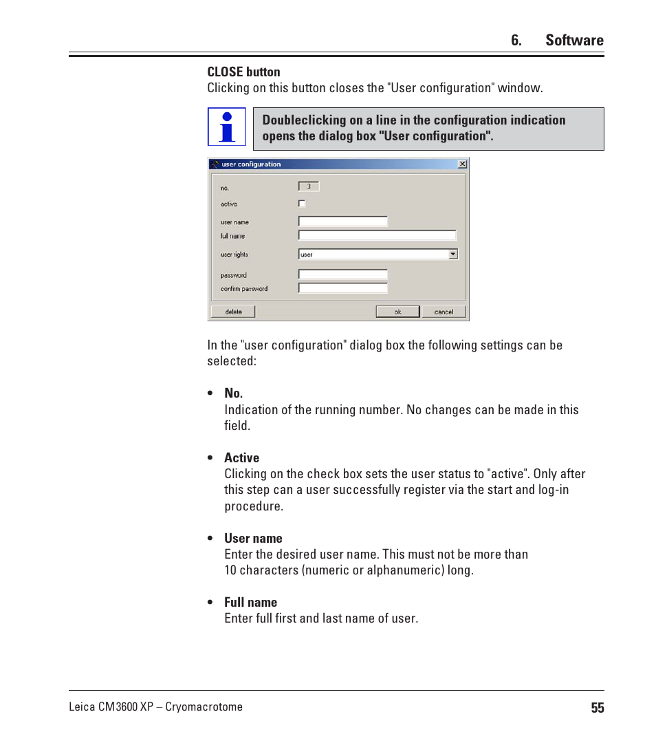 Software | Leica Biosystems CM3600 XP User Manual | Page 55 / 114