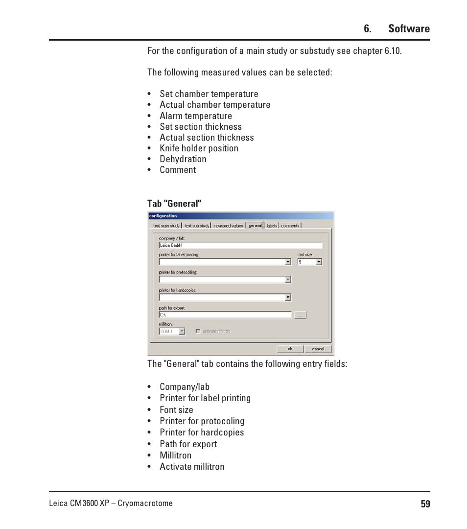 Software | Leica Biosystems CM3600 XP User Manual | Page 59 / 114