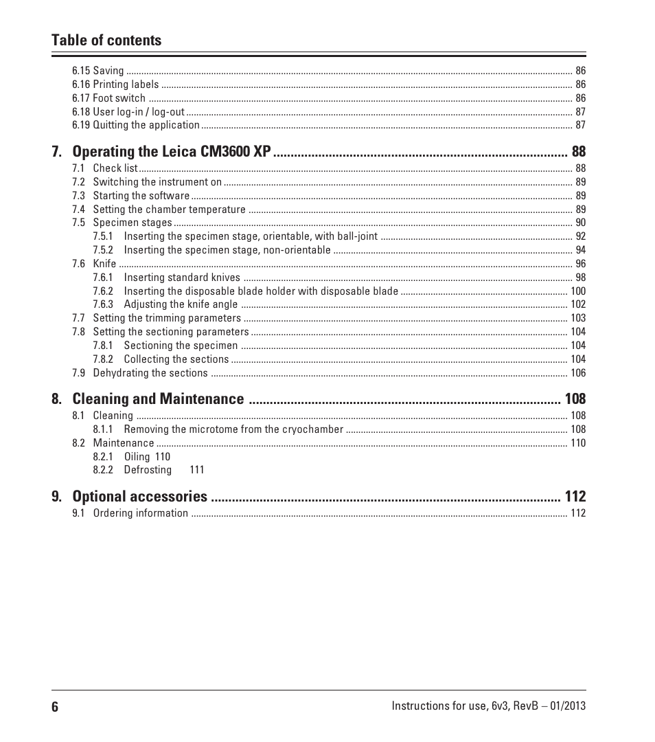 Leica Biosystems CM3600 XP User Manual | Page 6 / 114