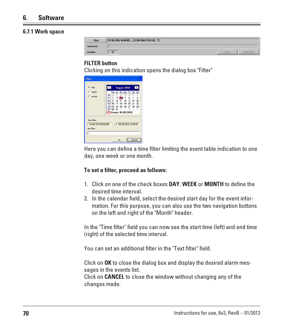 1 work space, Software | Leica Biosystems CM3600 XP User Manual | Page 70 / 114