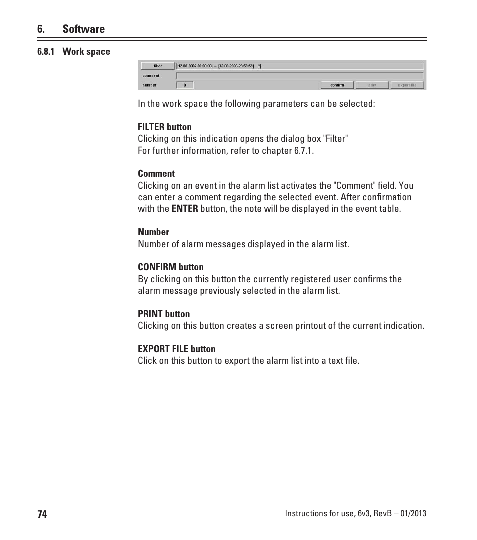 1 work space, Work space | Leica Biosystems CM3600 XP User Manual | Page 74 / 114