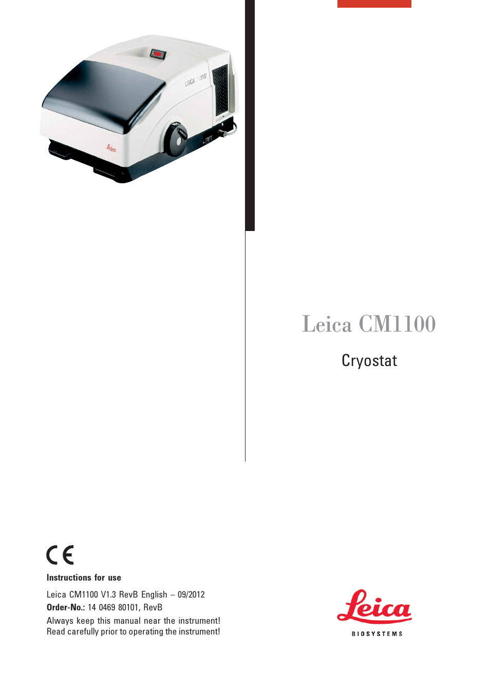 Leica Biosystems CM1100 User Manual | 36 pages