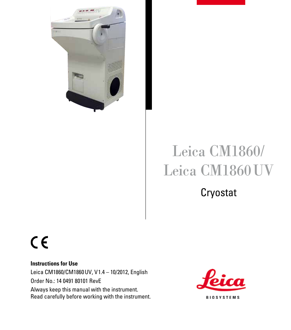 Leica Biosystems CM1860/CM1860 UV User Manual | 98 pages