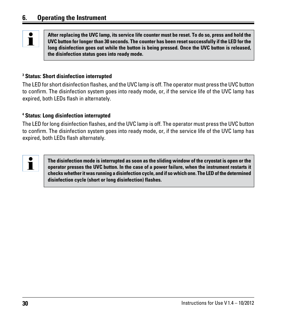 Operating the instrument | Leica Biosystems CM1860/CM1860 UV User Manual | Page 30 / 98