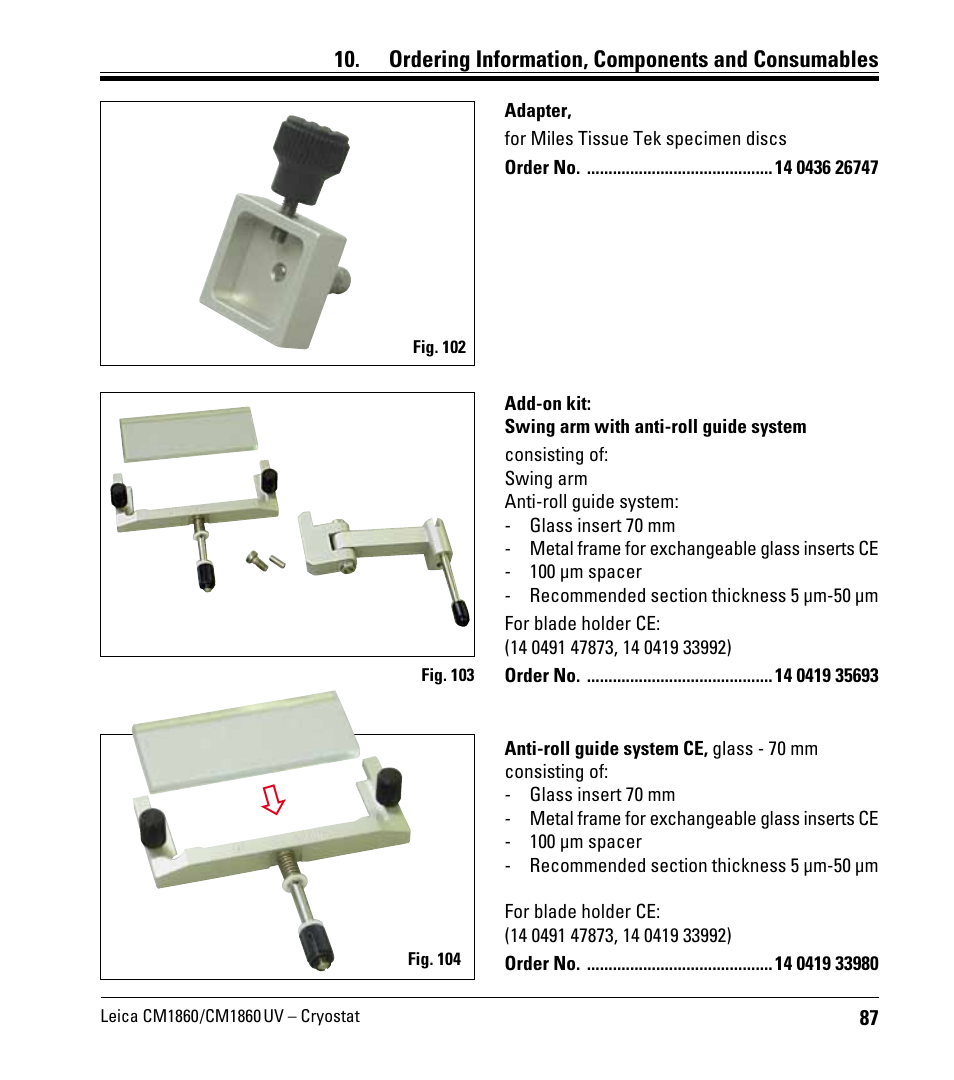 Leica Biosystems CM1860/CM1860 UV User Manual | Page 87 / 98