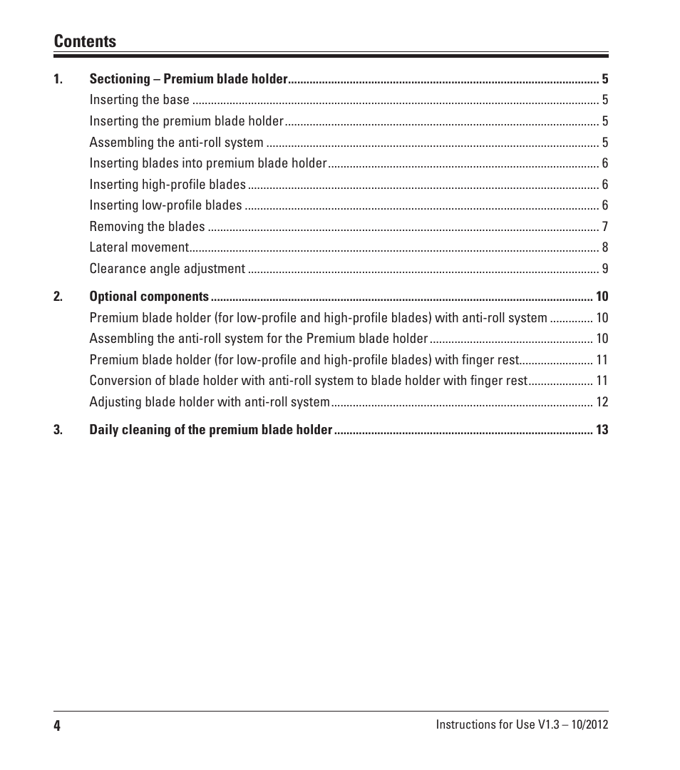 Leica Biosystems Premium blade holder User Manual | Page 4 / 14