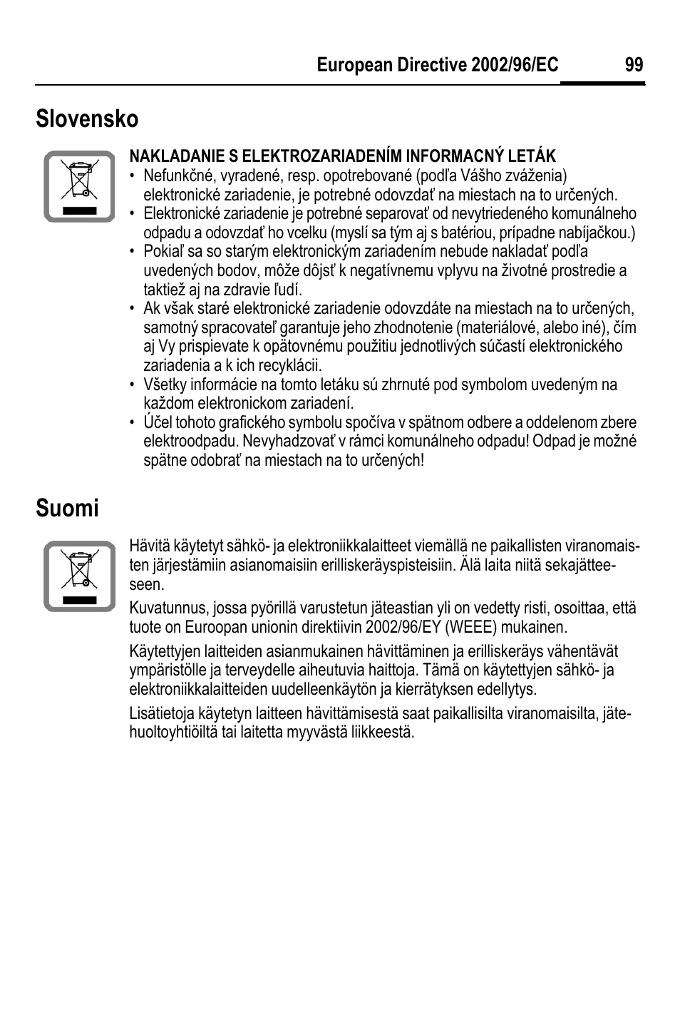 Slovensko suomi | BenQ HHB-750 User Manual | Page 100 / 105