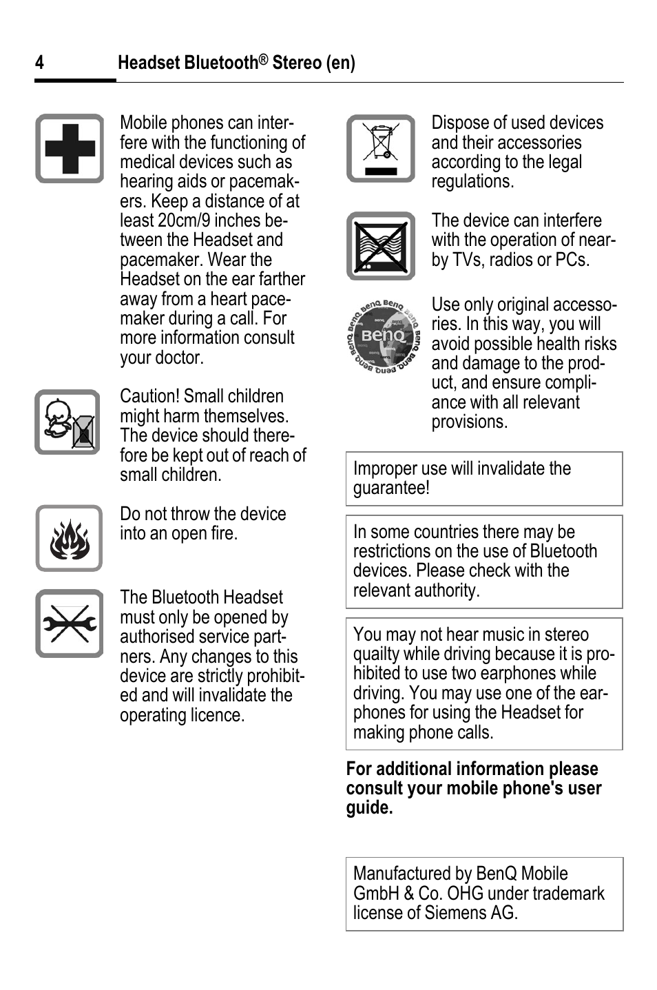 BenQ HHB-750 User Manual | Page 5 / 105