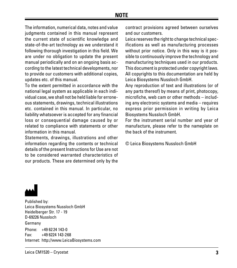 Leica Biosystems CM1520 User Manual | Page 3 / 92
