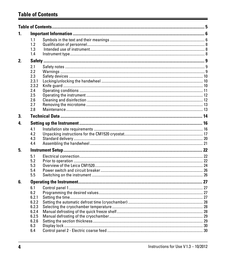 Leica Biosystems CM1520 User Manual | Page 4 / 92