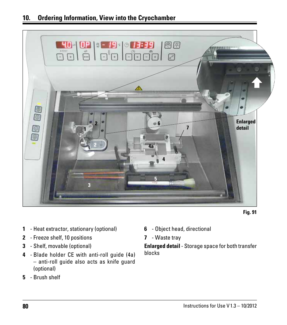 Ordering information, view into the cryochamber | Leica Biosystems CM1520 User Manual | Page 80 / 92