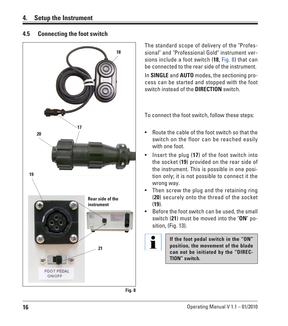 Setup the instrument | Leica Biosystems VT1000 A User Manual | Page 16 / 49