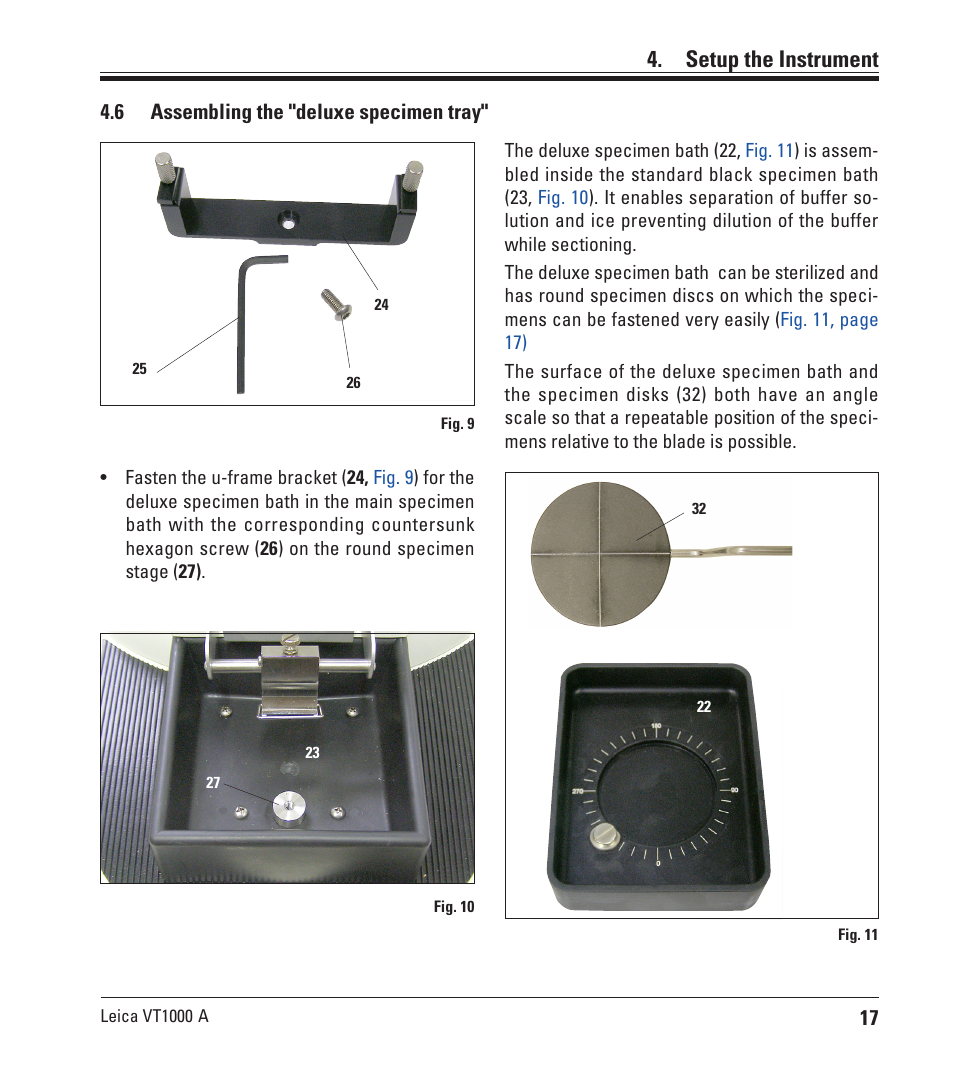 Setup the instrument | Leica Biosystems VT1000 A User Manual | Page 17 / 49