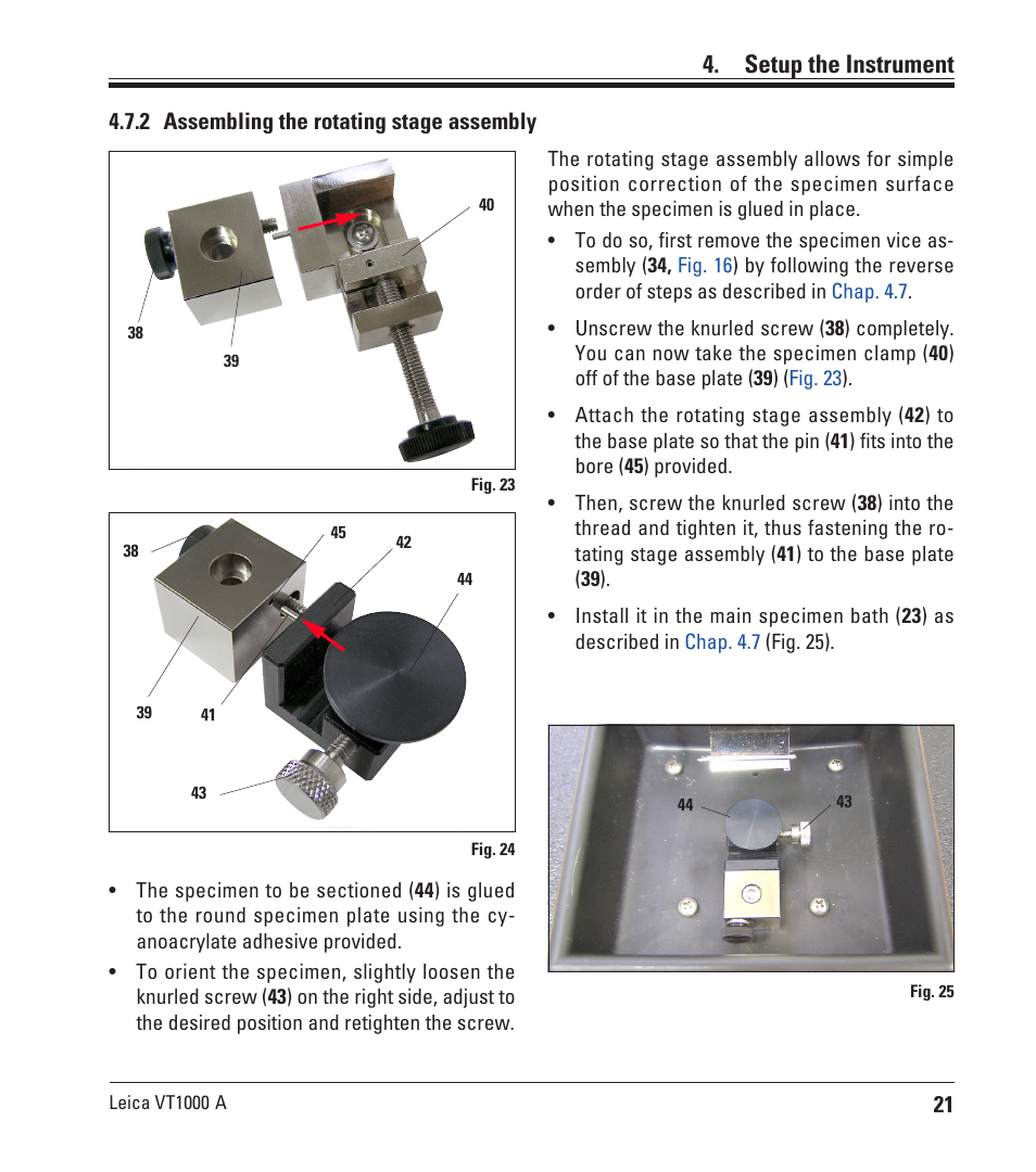 Setup the instrument | Leica Biosystems VT1000 A User Manual | Page 21 / 49