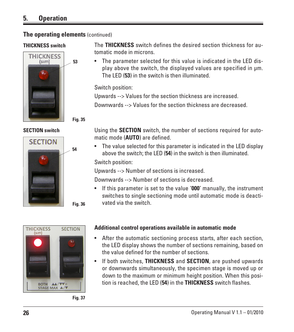 Operation | Leica Biosystems VT1000 A User Manual | Page 26 / 49