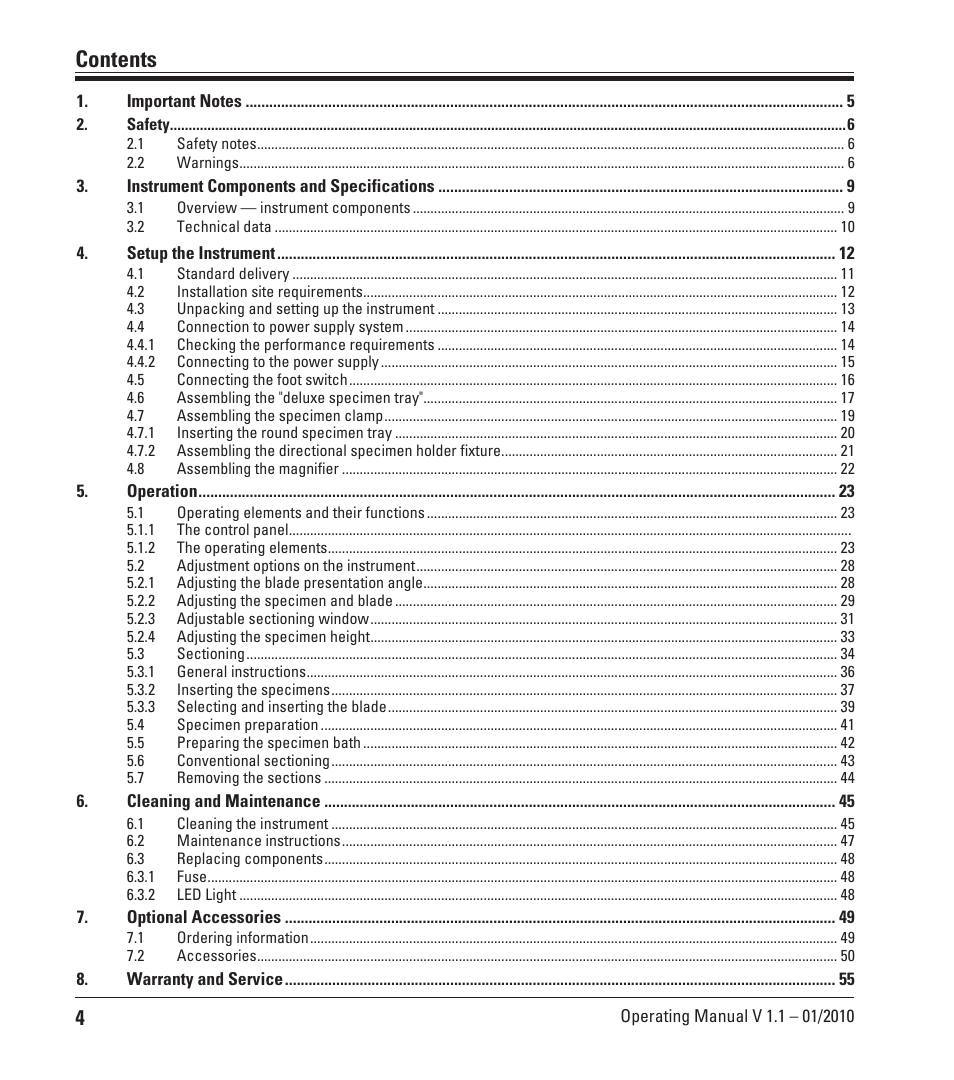 Leica Biosystems VT1000 A User Manual | Page 4 / 49