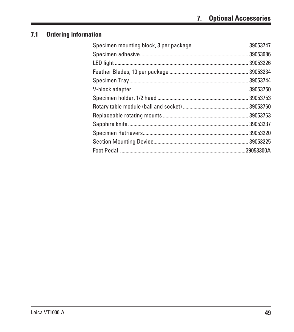 Leica Biosystems VT1000 A User Manual | Page 49 / 49