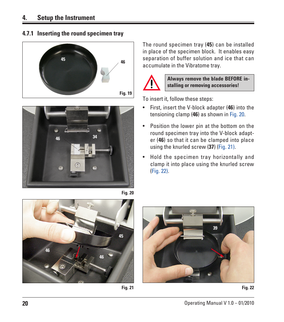 Setup the instrument | Leica Biosystems VT1000 P User Manual | Page 20 / 48
