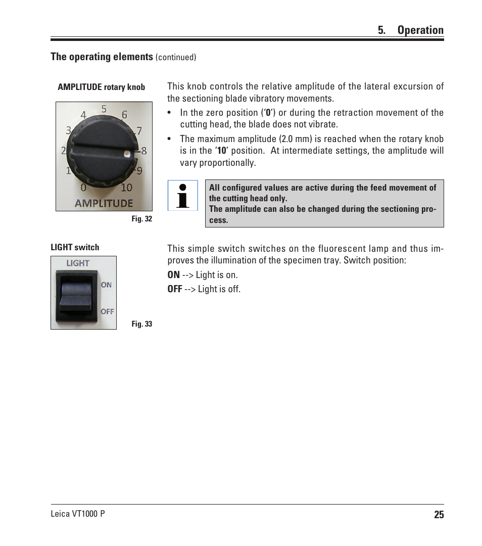 Operation | Leica Biosystems VT1000 P User Manual | Page 25 / 48